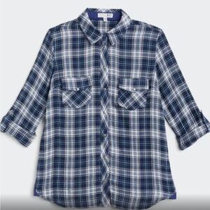 Kut From the Kloth Boylen Relaxed Button Down Woven Top Size SP
